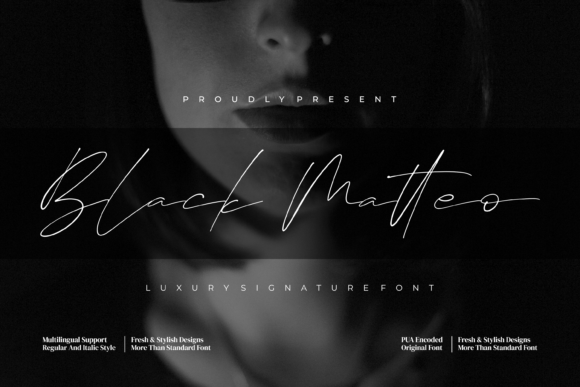 Black Matteo: A Delicate Script Font for Editorial Design